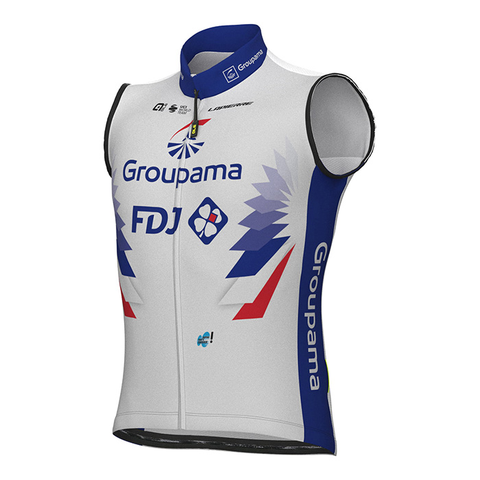 2022 Windweste Groupama-FDJ Wei Blau Trikot Kurzarm und Tragerhose - zum Schließen ins Bild klicken